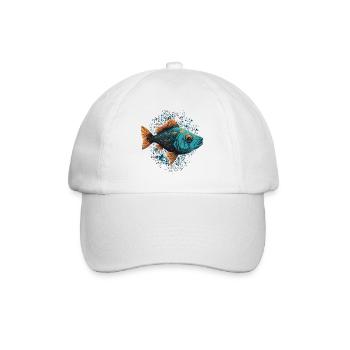 Fisch Illustration - Baseballkappe - Weiß/Weiß - Vorne