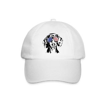 Dachshund DACHSHUND America Flag Glasses Wilsigns - Baseball Cap - white/white - Front