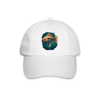 Deep Sea Fish Illustration - Baseball Cap - white/white - Front