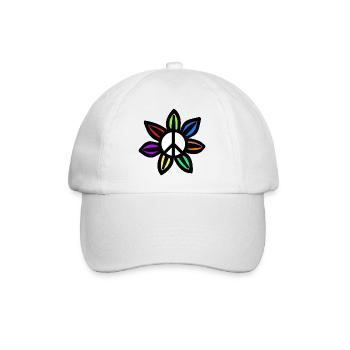 Peace flower - Baseball Cap - white/white - Front