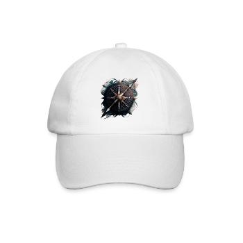 beautiful, maritime motif of a compass at sea - Baseball Cap - white/white - Front
