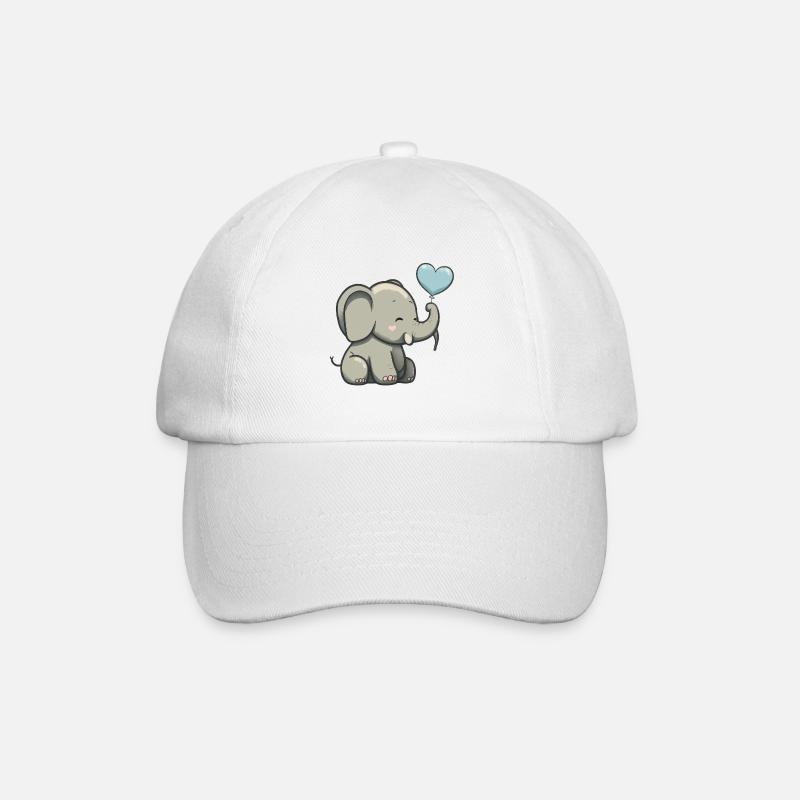 Baby-Elefant - Baseballkappe - Weiß/Weiß