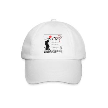 Samurai Zitat Inspirierender Spruch Japan Krieger - Baseballkappe - Weiß/Weiß - Vorne