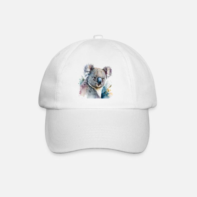 Koala Aquarell - Baseballkappe - Weiß/Weiß