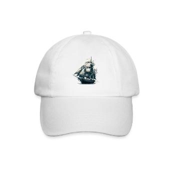 Grand marin en tournée, voilier sur la mer - Casquette classique - blanc/blanc - Devant