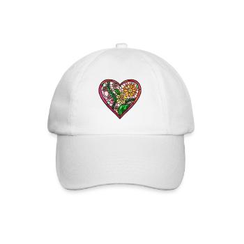 Love Hart Lifde stained glass - Baseball Cap - white/white - Front