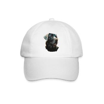 Labrador Retriever auf glühenden Lichtern - Baseballkappe - Weiß/Weiß - Vorne