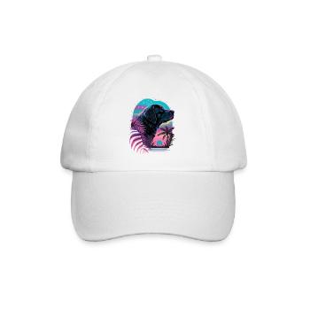 Labrador Retriever liebt Beach Vaporwave - Baseballkappe - Weiß/Weiß - Vorne