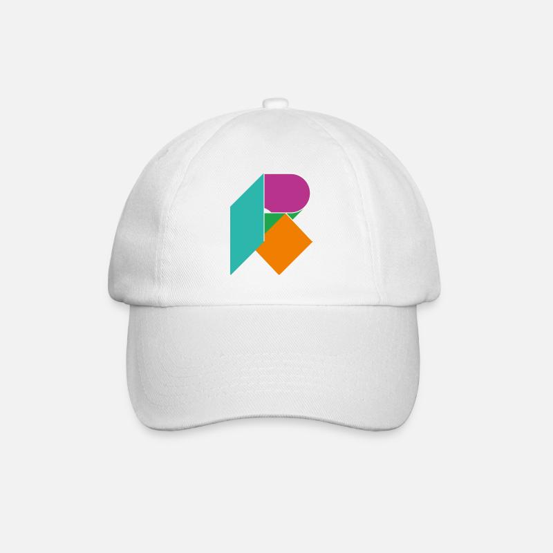 Letter R Vintage - Baseball Cap - white/white