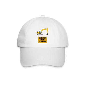 Construction equipment operator - Baseball Cap - white/white - Front