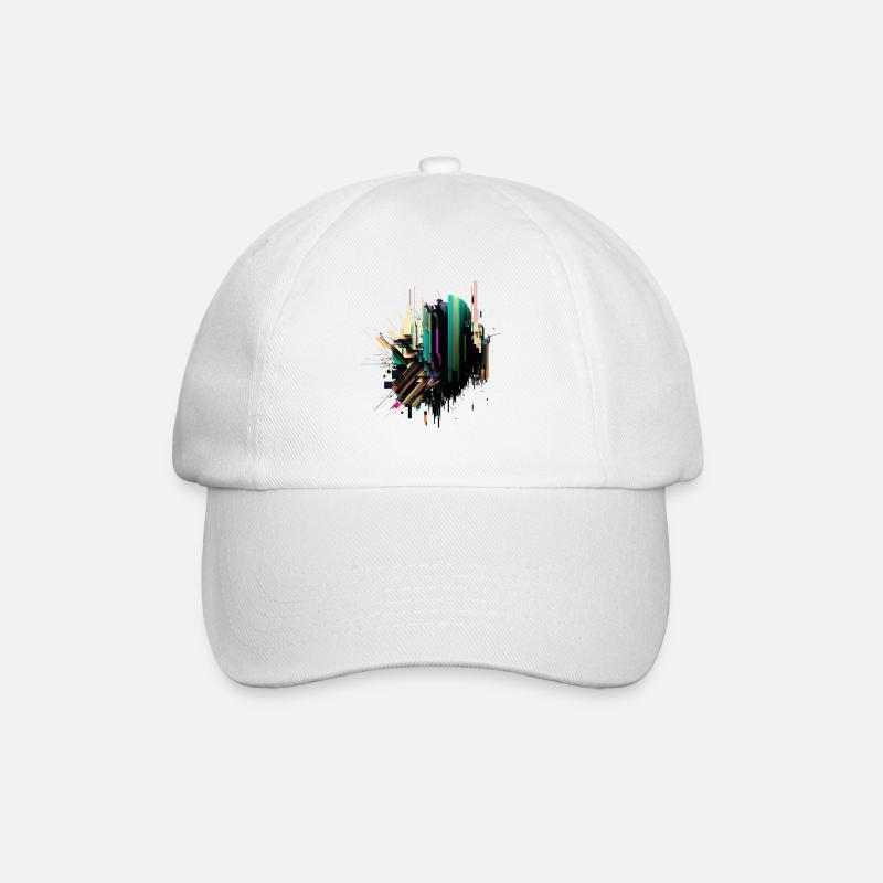 Abstract Art | Glitch Art | Abstract - Baseball Cap - white/white