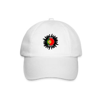 Lisbon Skyline Portugal Flag Travel Souvenir - Baseball Cap - white/white - Front