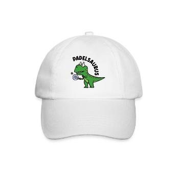 Dinosaurier Padel Spieler Schläger Ball Spruch - Baseballkappe - Weiß/Weiß - Vorne