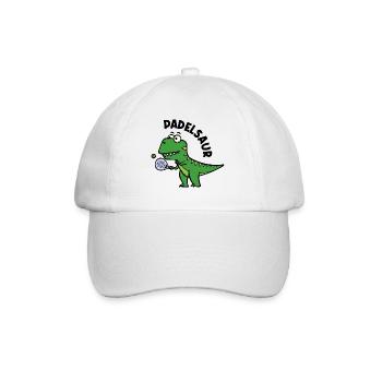 Padel Schläger Spieler Ball Dinosaurier Spruch - Baseballkappe - Weiß/Weiß - Vorne
