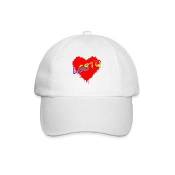 Herz Love LGBTQ - Baseballkappe - Weiß/Weiß - Vorne
