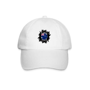 Wollongong Skyline Australia Flag Travel Souvenir - Baseball Cap - white/white - Front