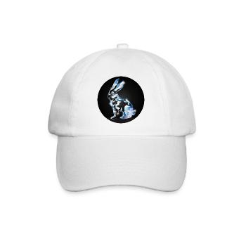 glass rabbit coloured in glass look - Baseball Cap - white/white - Front