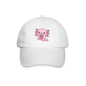 Mignon Axolotl boire du thé à bulles - Casquette classique - blanc/blanc - Devant