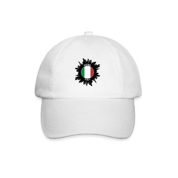 Parma Skyline Italien Flagge Reise Souvenir - Baseballkappe - Weiß/Weiß - Vorne