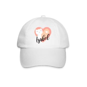 Isabel Surname First Name Kitten - Baseball Cap - white/white - Front