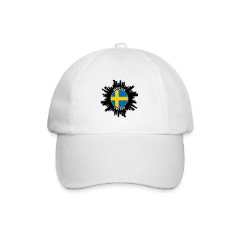 Uppsala Skyline Sweden Flag Travel Souvenir - Baseball Cap - white/white - Front