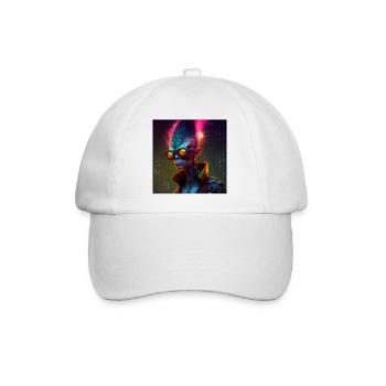 Funky alien 01 - Baseballkappe - Weiß/Weiß - Vorne