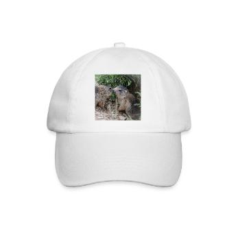Murmeltiere 5 verschmust. Alpen Liebe und Geschenk - Baseballkappe - Weiß/Weiß - Vorne