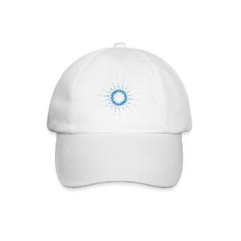 dotted shape rotated wind turbine blue - Baseball Cap - white/white - Front