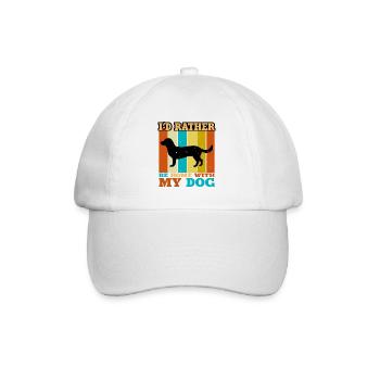 Alpine Dachsbracke Dog Silhouette Retro Sunset - Baseball Cap - white/white - Front