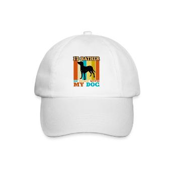 Bleu De Gascogne Petit Dog Silhouette Retro Sunset - Baseballkappe - Weiß/Weiß - Vorne