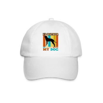 Braque Saint Germain Dog Silhouette Retro Sunset - Baseball Cap - white/white - Front