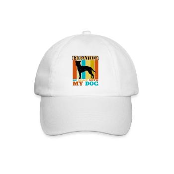 Brazilian Terrier Dog Love Silhouette Retro Sunset - Casquette classique - blanc/blanc - Devant
