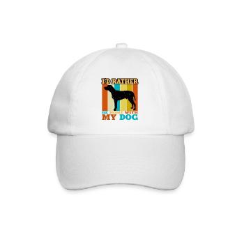 Braque Du Bourbonnais Dog Silhouette Retro Sunset - Baseball Cap - white/white - Front