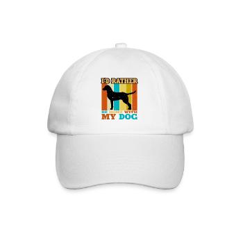 Chesapeake Bay Retriever Dog Silhouette Retro Sun - Baseball Cap - white/white - Front