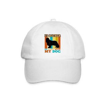Cavalier King Charles Spaniel Dog Silhouette - Baseball Cap - white/white - Front