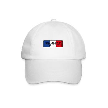 FRANKREICH FRANCE FLAGGE BAND ABZEICHEN - Baseballkappe - Weiß/Weiß - Vorne