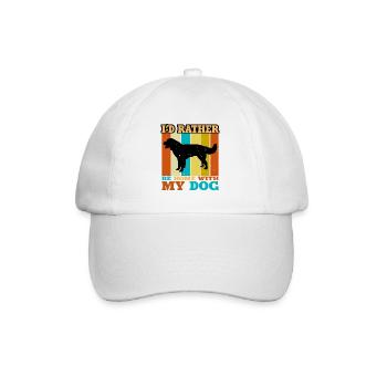Drentse Patrijshond Hund Silhouette Retro Sunset - Baseballkappe - Weiß/Weiß - Vorne