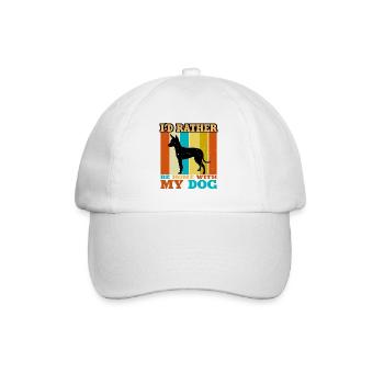 Englischer Toy Terrier Black Tan Hund Silhouette - Baseballkappe - Weiß/Weiß - Vorne