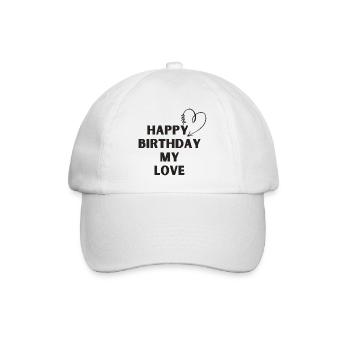 Joyeux anniversaire mon amour - Casquette classique - blanc/blanc - Devant