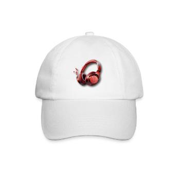 Red modern headphones - Baseballkappe - Weiß/Weiß - Vorne