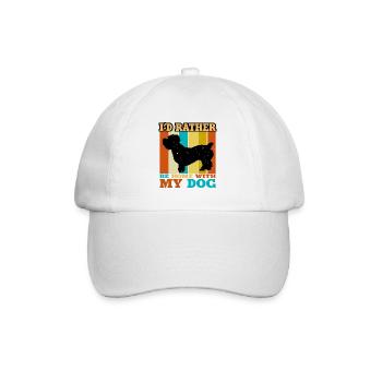 Glen De Imaal Terrier Dog Silhouette Rétro Coucher de Soleil - Casquette classique - blanc/blanc - Devant