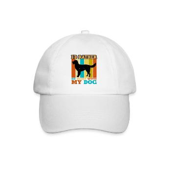 German Longhaired Pointer Dog Silhouette Retro - Baseball Cap - white/white - Front
