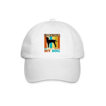 Hanover Hound Hund Lover Silhouette Vintage Sunset - Baseballkappe - Weiß/Weiß - Vorne
