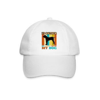 Kumaon Mastiff Hund Liebhaber Silhouette Vintage Sonnenuntergang - Baseballkappe - Weiß/Weiß - Vorne