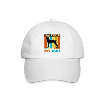 Old Danish Pointer Dog Silhouette Retro Sunset - Baseball Cap - white/white - Front