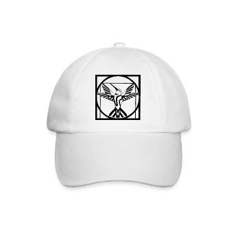 Vitruvian black bird - Baseball Cap - white/white - Front