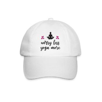 Worry Less Yoga More - Baseball Cap - white/white - Front