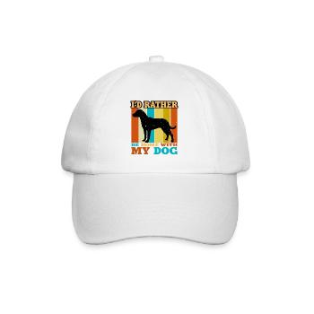 Uruguayan Cimarron Dog Silhouette Retro Sunset - Baseball Cap - white/white - Front