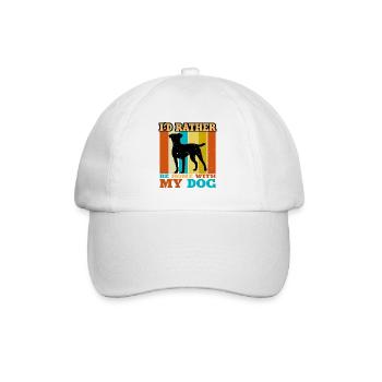 Patterdale Terrier Dog Silhouette Retro Sunset - Baseball Cap - white/white - Front