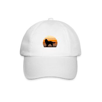 English Springer Spaniel Dog Silhouette Retro Sun - Baseballkappe - Weiß/Weiß - Vorne